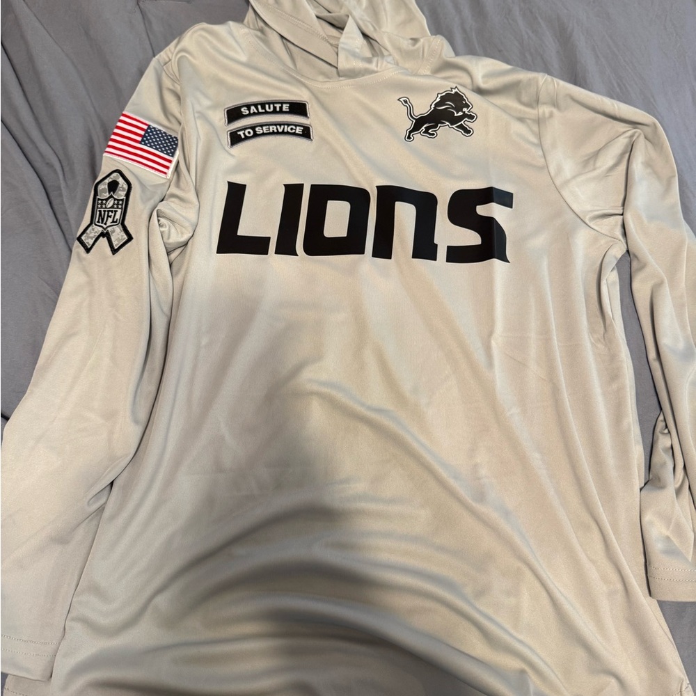 Lions Salute to Service long sleeve hooded shirt
